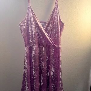 Crushed Velvet Light Purple Dress Size L